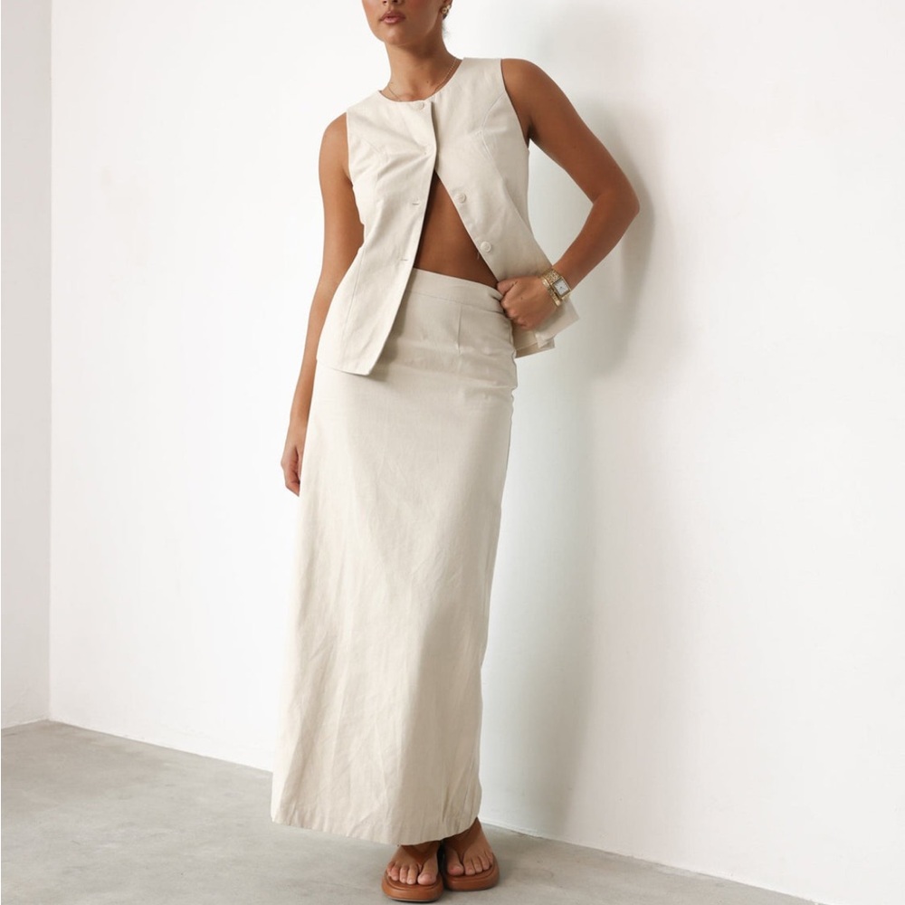 Charcoal- Cotton Maxi Skirt